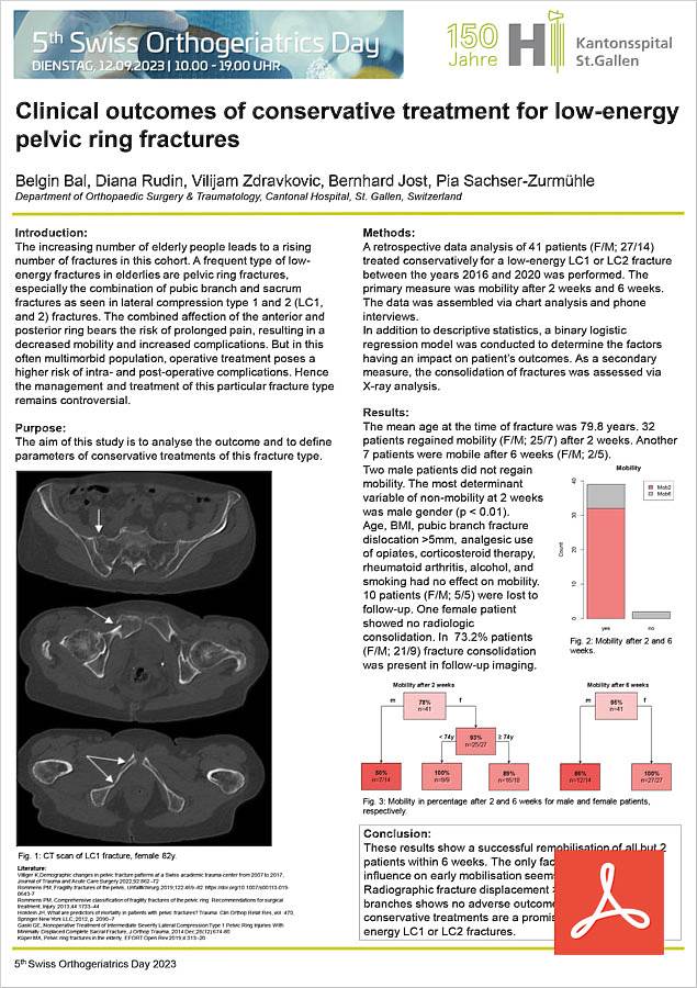 Poster OGD 2023 - Clinical outcomes of conservative treatment for low-energy pelvic ring fractures