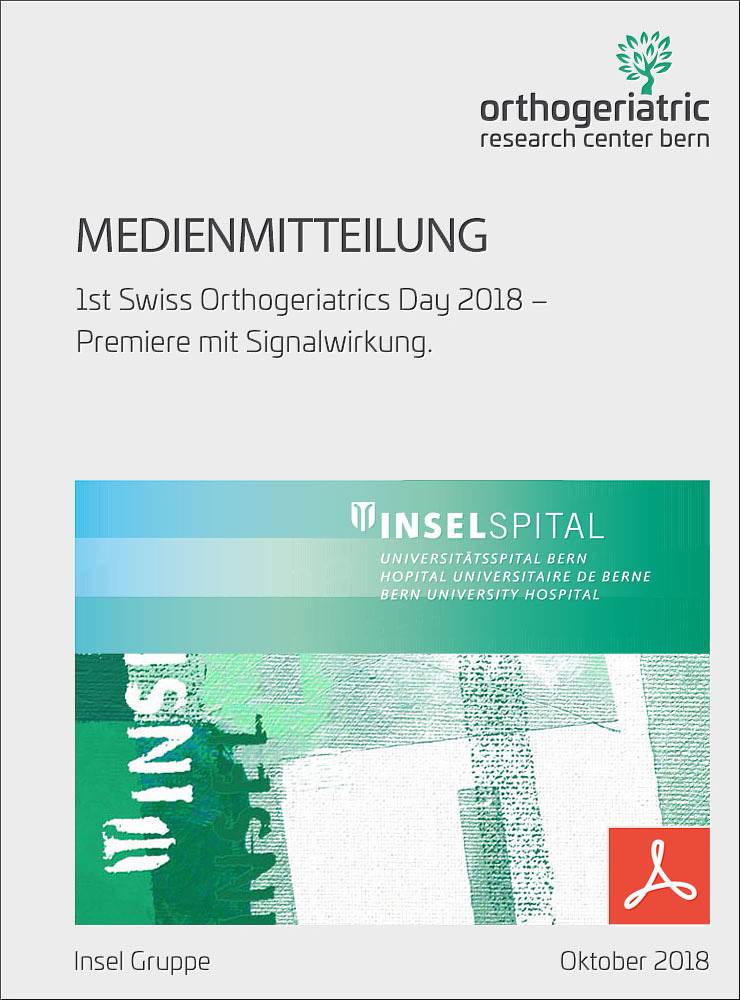 Medienmitteilung Inselgruppe - Premiere mit Signalwirkung: 1st Swiss Orthogeriatrics Day